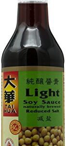 Tai Hua Light Soy Sauce Reduced Salt (305 ml) Product of Singapore Made from Naturally Brewed Soy Beans Contains NO MSG