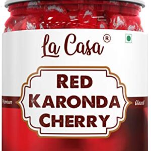 La Casa Organic Red Cherries Karonda | Glazed Candied Cherry | Ideal for Cakes & Cookies Decoration | 250g |