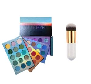 INENCE GLAZED COLOR BOARD EYESHADOW PALETTE & Foundation Makeup Cosmetic Brush 150 g (MULTICOLOR) (2 Items in the set)
