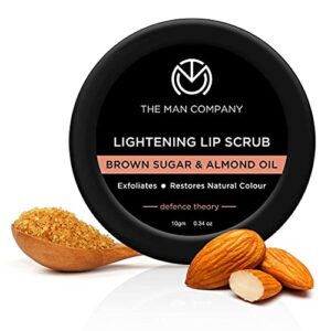 The Man Company Lightening Lip Scrub with Brown Sugar & Almond Oil | For Dry / Chapped Lip | Nourishes | Moisturizes | Brightening - 10gm