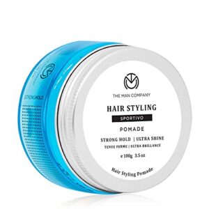 The Man Company Sportivo Stronghold Hair Styling Pomade Wax for Men | Stylish Glossy Finish with Volume | Non Sticky - 100gm