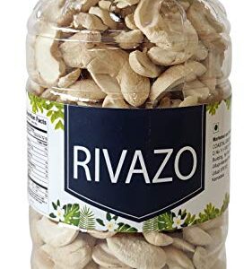Rivazo Natural 2 Piece Cashews Cashew Nut Kaju Halves in Pet Jar 250 Grams
