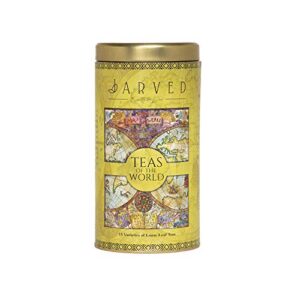 Jarved Teas of the World Gift Premium Tin Box-15 Teas from 10+ countries | 15 Loose Leaf Teas|Earth To Jar?