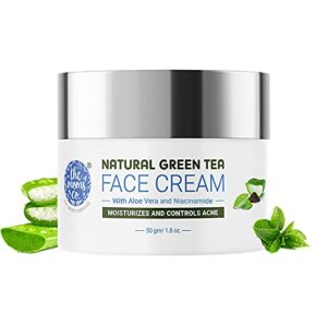 The Moms Co. Natural Green Tea Face Cream l Light Weight l Non-Greasy l Hydration l Controls Acne & Redness l Green Tea l 50 Gms