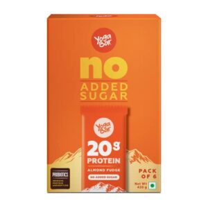 Yogabar 20 gram Protein Bar Almond Fudge - 6 x 60 g (Single Pack)