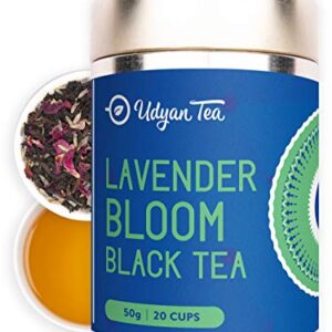 Udyan Tea Lavender Bloom Black Tea 50 g (20 Cups) | Black Tea with Lavender and Rose Petals