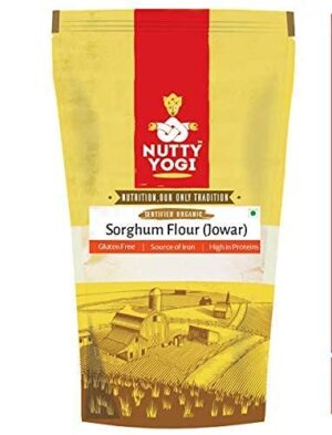 Nutty Yogi Organic Jowar Flour 500G l Gluten Free l Sorghum Flour l Jowar Atta l Millet