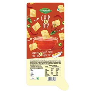 Wingreens Farms Chip & Dip - Jalapeno Pita Chips with Sweet Chilli Garlic Dip (Pack of 1)