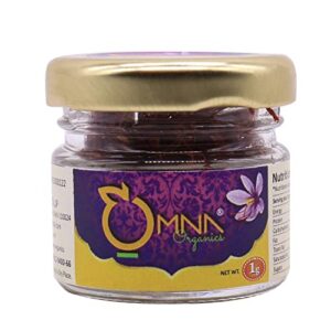 Omna Organics Kashmiri Kesar Lacha Organic Saffron Stigma (Certified Grade A) Pure Kashmir Keshar Threads Original Zafran for Sweets