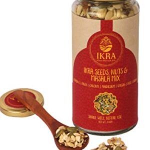 Ikra Seeds and Nuts Masala Mix with Free Premium Wooden Spoon| Assorted Seeds and Nuts Mix for Eating | 7 in 1 Mix (Flax