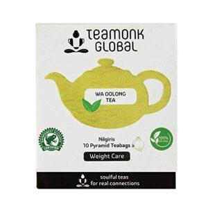 Teamonk Wa Premium High Mountain Oolong Tea Bags - 10 Tea Bags | 100% Natural Tea | Oolong Tea for Weight Loss | Slimming Tea | No Additives