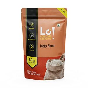 Lo! Low Carb Delights - Keto Flour 500g (No SOYA) | 1g Net Carb Per Roti | Extremely Low Carb Keto Atta 500 g | Lab Tested Keto Food Products for Keto Diet