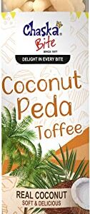 CHASKA BITE Coconut Peda Soft & Chewy Toffee | Real Coconut Peda Toffee | Coconut Candy | Coconut Milk Toffee | Coconut Peda ( 200 G )