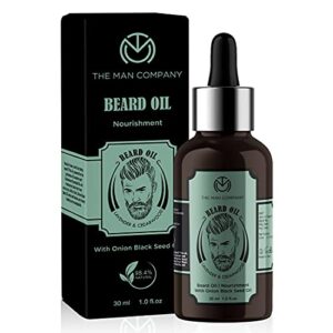 The Man Company Lavender Beard Growth Oil with Onion Black Seed Oil and Cedarwood | Strengthens Uneven Patchy Beard