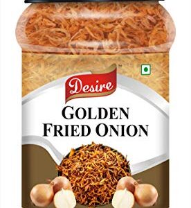 Desire Crispy Fried Onions Flakes 250g (Premium Grade- Without Roots- Golden Fried Onion)