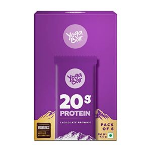 Yogabar 20 gram Protein Bar Chocolate Brownie - 6 x 65 g