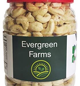 Evergreen Farms Natural Fresh Cashew Kaju Wholes with Natural Taste in Pet Jar 500 Grams