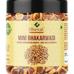 Dhawak Gujrati Mini Bhakarwadi 250 gms (Crunchy and Tasty) Jar Pack