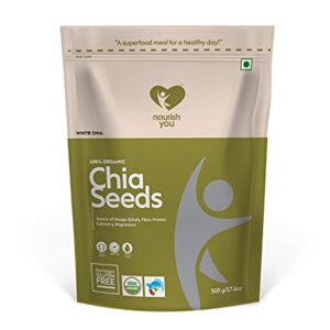 Nourish You Organic White Chia Seeds For Weight Loss (500 G)