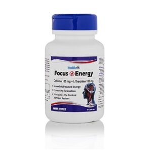 Healthvit Focus & Energy Caffeine 100 mg + L-Theanine 100 mg 60 Capsules