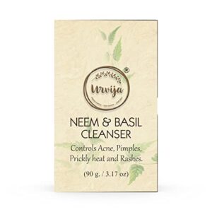 Urvija® Neem & Basil Cleanser Anti Acne Anti Pollution Cleanser for Oily to Sensitive Skin| Certified Palm Oil Free