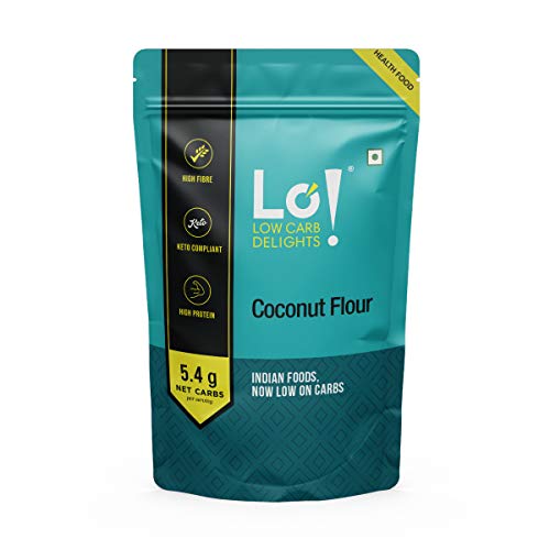 Lo! Low Carb Delights - Coconut Flour Keto 500g | Gluten Free Flour | High Fiber Ultra Low Carb Coconut Flour Powder | All Natural Low Carb Atta | Diet Food