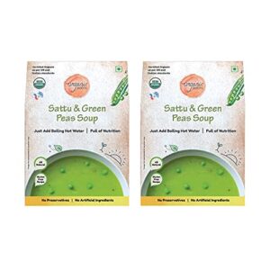 Organic Roots Sattu & Green Peas Instant Soup Packets