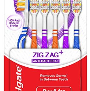 Colgate ZigZag Anti-Bacterial Toothbrush - Soft (Pack of 6)