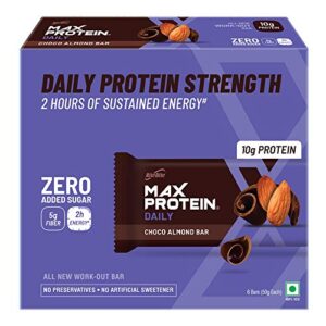 RiteBite Max Protein Daily Choco Almond 10g Protein Bar [Pack of 6] Protein Blend