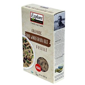 Explore Cuisine Organic Thai Brown Rice Fusilli Pasta 227 gm - High in Plant Based Fibre