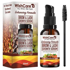 WishCare Brow & Lash Growth Serum - EyeBrow & Eyelash Growth Oil Serum With Castor Oil