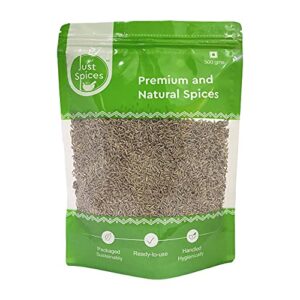 Just Spices Cumin Seeds Whole (Sabut Jeera) 500Gram 100% Pure & Natural