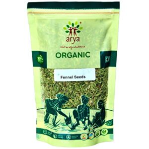 Arya Farm Certified Organic Saunf ( Fennel Seeds ) ( Edible / Sonf / Whole Spice / No Chemicals /No Pesticides / No Preservatives / Wellness Spice ) 100g Pack - 4 Qty ( Net Weight 400 gm )