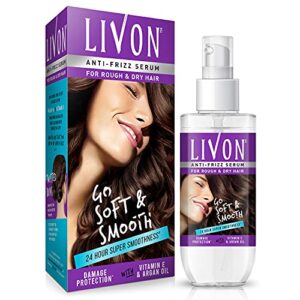 Livon Hair Serum for Dry and Rough Hair | 24-hour frizz-free Smoothness | with Moroccan Argan Oil & Vitamin E | 50 ml