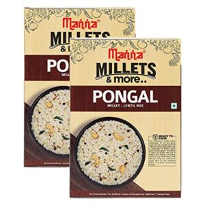 Manna Instant Millet Breakfast - Ready to Eat Pongal - 6 Servings. 100% Natural - No Preservatives/ No Artificial Colours