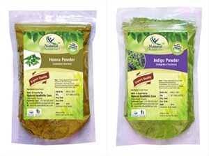 100% Natural Henna Leaves (LAWSONIA INERMIS) Indigo Leaves (INDIGOFERA TINCTORIA) Powder by Natural Healthlife Care (PACK OF 2) (227 g)