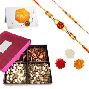 Delight Foods Dry Fruits Gift Box 400G | Afghani Anjeer + Raisins Large + Cashews Wl320 + California Almonds (Rakhi-Rakshabandhan)