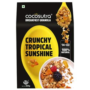 Cocosutra Crunchy Gluten free Granola Tropical Sunshine Breakfast Cereal with Oats