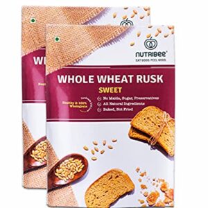 Nutribee 100% Whole Wheat Sweet Rusk | Diet Rusk