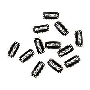 Truvic U Shape Snap Clip For Hair Extension Weft Wigs 32Mm- Black - 12Pcs