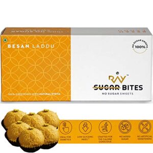 LB RAY No Sugar Bites Stevia Besan Laddoo - 100% Sugar Free Sweets (Single Pack - 300g)