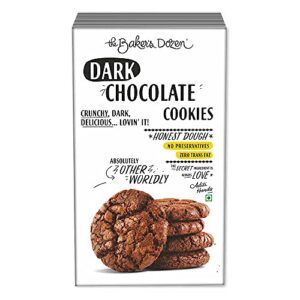 The Baker's Dozen Handmade Delicious Fresh And Crunchy Healthy & Tasty Dark Chocolate Cookies (Preservative-free & Eggless) Pack of 1