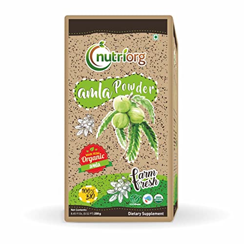 Nutriorg Authentic USDA Certified Organic Amla Powder 250g (Pack of 2)