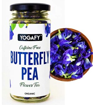 YOGAFY Organic Butterfly Pea Flower Tea | Helps in Skin Repair | 30 Gram - 75 Cups |