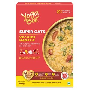 Yogabar Veggie Masala Oats 400g | Masala Oats with 3X More Veggies