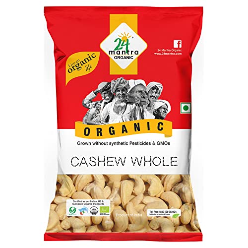 24 Mantra Organic Cashew Whole/Kaju/Jidipappu - 100gms