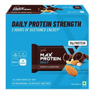 RiteBite Max Protein Daily Choco Classic 10g Protein Bar [Pack of 6] Protein Blend
