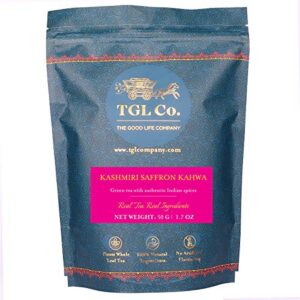 TGL Co. Kashmiri Kahwa Green Tea 50 G (Detox Green Tea | Builds Immunity |Packed with The Goodness of Ayurvedic Herbs Like Cardamom