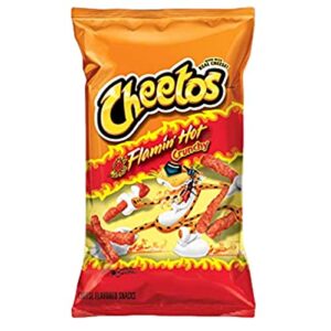 Cheetos Flamin Hot Crunchy Snacks - Cheese Flavoured