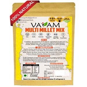 Vayam Health Mix Powder (400gm) - 100% Natural Multi Millet Mix - NO preservatives / NO synthetic colors / NO added sugar